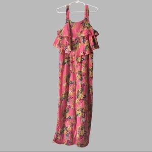 Zara pink floral jumpsuit